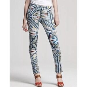 Rag & Bone‎ Jeans Leggings Womens 24 Multicolor Surf Knit Low Rise Denim Jegging